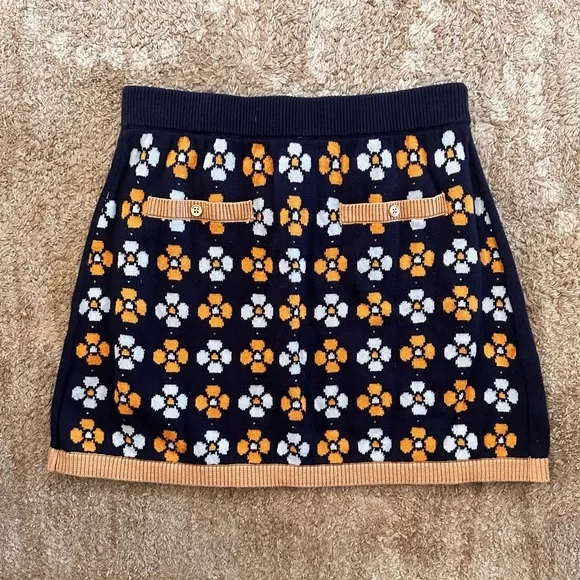 NWOT Janie and Jack Navy Retro Knit Skirt - Picture 2 of 5